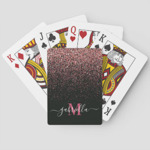 Zwart-roze Glitter Pokerkaarten