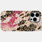Zwart Roze Goud Luipaard Case-Mate iPhone Case (Achterkant (horizontaal))