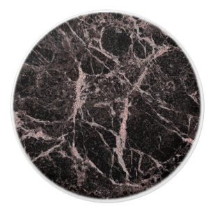 Zwart & Roze Goud Roze Glitters Marmer Glam Trendy Keramische Knop