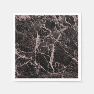 Zwart & roze goud roze glitters marmer glam trendy servet