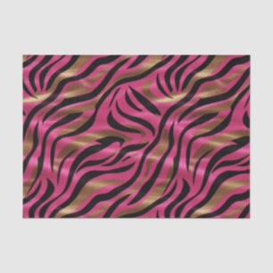 Zwart Roze Gouden Zebra Strepen Dierlijk Print Pat Tissuepapier