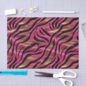 Zwart Roze Gouden Zebra Strepen Dierlijk Print Pat Tissuepapier (Craft)