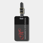 Zwart Roze Grijs Script Pas Naam Bagagelabel aan (Voorkant verticaal)