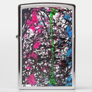 Zwart, Roze, Groen, Blauwe Marmer Kunstwerk