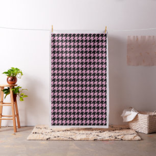 Zwart & Roze Houndstooth Naadloos Patroon Stof