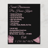 Zwart Roze Janitorial Maid House Schoonmaak Flyer (Achterkant)