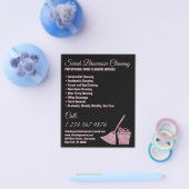 Zwart Roze Janitorial Maid House Schoonmaak Flyer (Enkel)