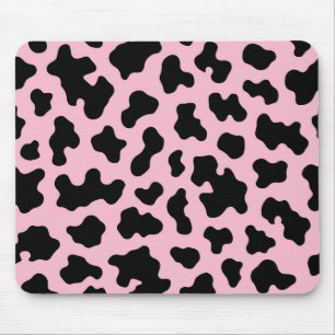 Zwart & Roze Koehuid Print Muismat