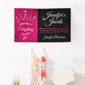 Zwart Roze Kroon Juwelier Consultant detailhandel Spandoek (Insitu)