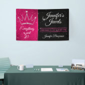 Zwart Roze Kroon Juwelier Consultant detailhandel Spandoek (Beurs)