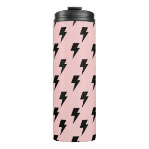 Zwart Roze Lightning Y2K Indie Vetgedrukte Hydrata Thermosbeker