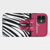 Zwart-roze lint-lint-lint-lint-Zebra afdrukken Case-Mate iPhone Case (Achterkant (horizontaal))