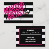 Zwart-roze Makeup Visitekaartje (Voorkant / Achterkant)