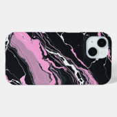 Zwart-roze marmer Case-Mate iPhone case (Achterkant (horizontaal))