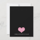 Zwart Roze Mauve SAVE OUR DATE hart Save The Date (Achterkant)