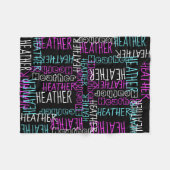 Zwart Roze Meisjes Gepersonaliseerde Aangepaste Na Fleece Deken (Voorkant (Horizontaal))