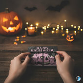 Zwart & Roze Modern Happy Halloween Tissuepapier