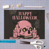 Zwart & Roze Modern Happy Halloween Tissuepapier