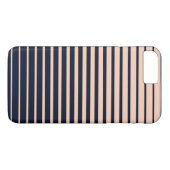 Zwart & Roze Monogram Strepen Case-Mate iPhone Case (Achterkant (Horizontaal))