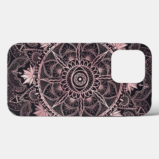 Zwart Roze Ogen Mandala Case-Mate iPhone Case (Achterkant (horizontaal))