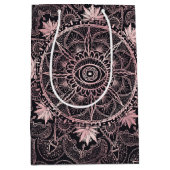 Zwart Roze Ogen Mandala Medium Cadeauzakje (Voorkant)