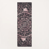 Zwart Roze Ogen Mandala Yogamat (Voorkant)