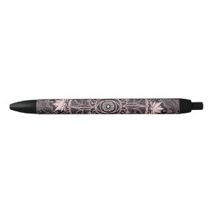 Zwart Roze Ogen Mandala Zwarte Inkt Pen