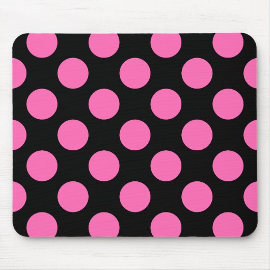 Zwart-roze pooldots muismat (Voorkant)