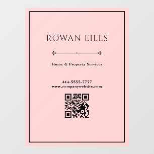 Zwart Roze QR-code kantoor deur bord Raamsticker