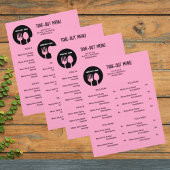 Zwart, Roze Restaurant Afhaalmenu met QR-code Flyer