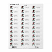 Zwart roze rozen achtergrond Elegant script Etiket (Full Sheet)