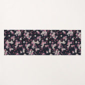 Zwart Roze Sakura Bloemen, Patroonontwerp, Yogamat (Voorkant (horizontaal))
