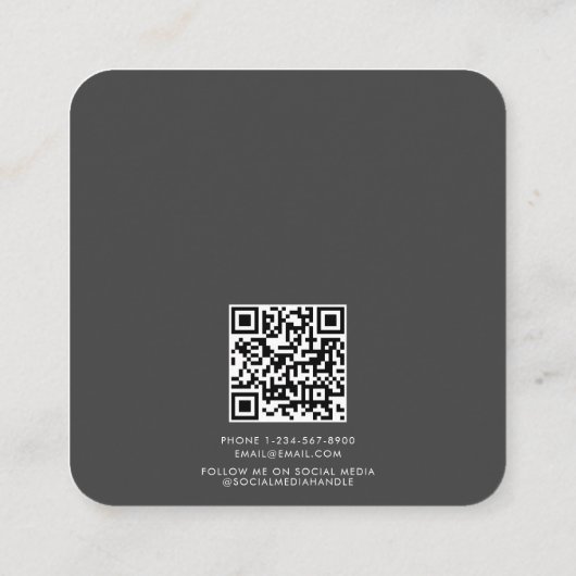 Zwart Roze Sieraden Houder Oorbel Display Script Vierkante Visitekaartje (Achterkant)