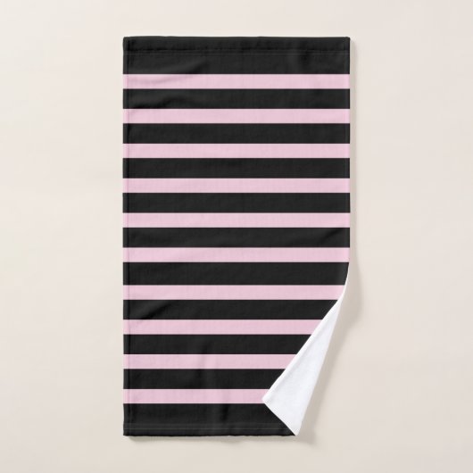 Zwart & Roze Strepen Modern Ontwerp Bad Handdoek (Handdoek)