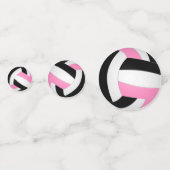 Zwart Roze Team Kleuren Meisjes Volleybal Party Confetti (Achterkanten)