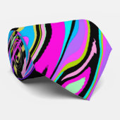 Zwart roze Violet Abstract Stropdas (Opgerold)