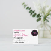 Zwart Roze Wit Visitekaartje (Staand voorkant)