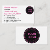 Zwart Roze Wit Visitekaartje (Voorkant / Achterkant)