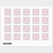 Zwart, roze, witte polka dot Sweet 16 Sticker (Vel)