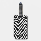 Zwart-roze zebra Afdrukken Aangepast monogram Bagagelabel (Achterkant verticaal)
