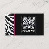 Zwart-roze zebra Afdrukken QR CODE-Visitekaartje Visitekaartje (Achterkant)