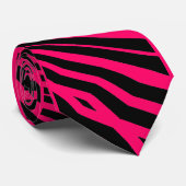 Zwart-roze zebrapatroon stropdas (Opgerold)