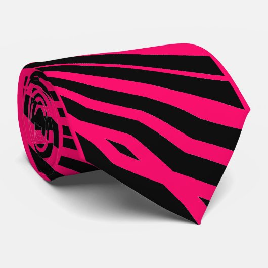 Zwart-roze zebrapatroon stropdas (Opgerold)