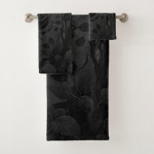 Zwart Rozen Motif 2 Bad Handdoek (Insitu)