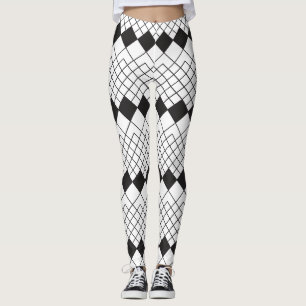 Zwart ruitvormpatroon leggings