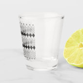 Zwart ruitvormpatroon shot glas (Rechts)