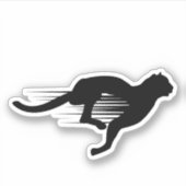 Zwart Running Jaquar Contour Sticker (Voorkant)