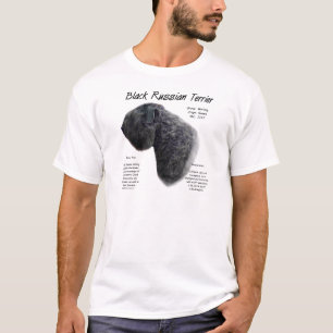 Zwart Russisch geschiedenisontwerp voor Terrier Hi T-shirt