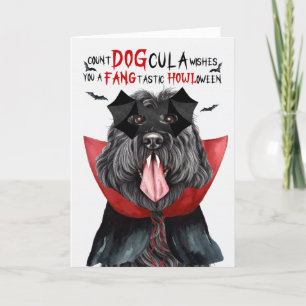 Zwart Russisch Hond Grappig Count DOGcula Hallowee Feestdagen Kaart