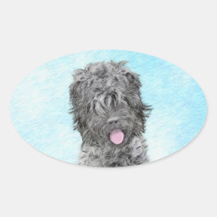 Zwart Russisch tertierschilderij - Kute Original D Ovale Sticker